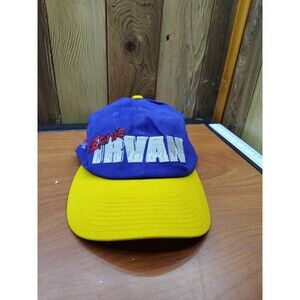 Vintage Ernie Irvan Pedigree Racing Hat 90s Blue Yellow NASCAR Baseball Cap #36